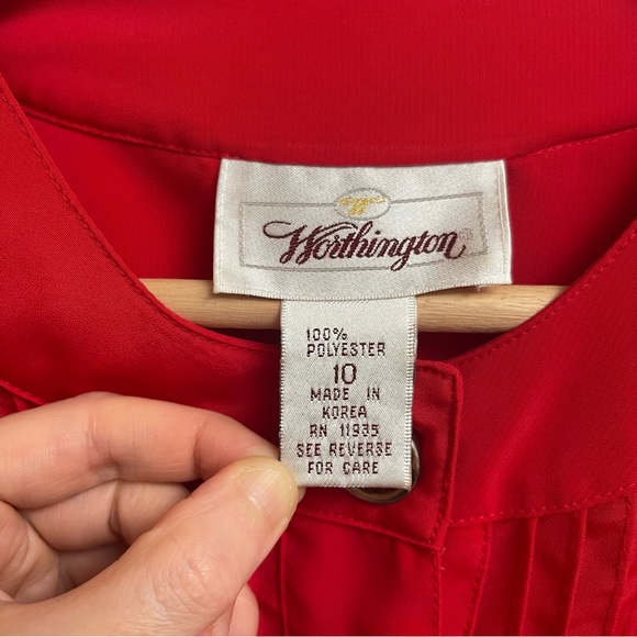 Worthington Vintage Red Blouse - Picture 3 of 14
